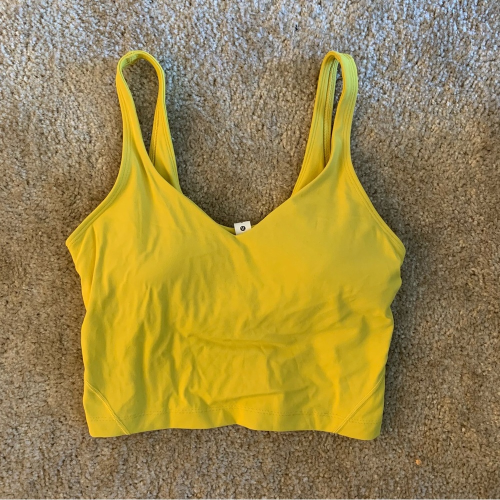 lululemon serpentine yellow cropped align tank top
